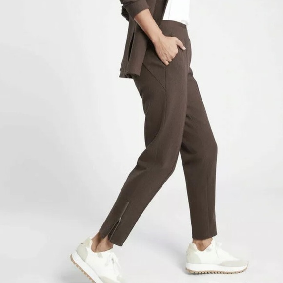 Athleta Venice Heathered Pintuck Pants Dark Brown XXS Q2 - Picture 4 of 14